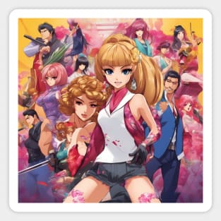 Manga Madness: Colorful Anime Girl Magnet